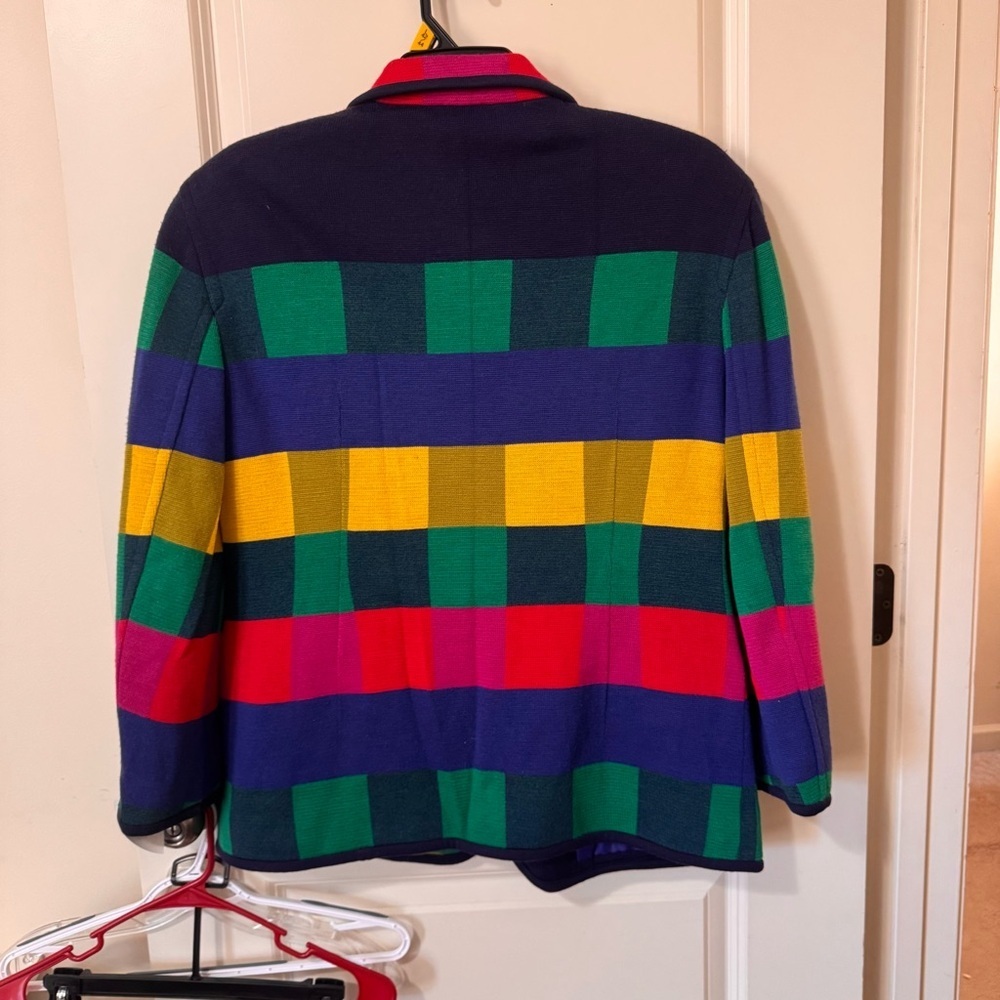 Vintage Lee dong Soo Bold Colorblock / Graphic Plaid Blazer and Skirt Set 10-12 - Picture 8 of 15